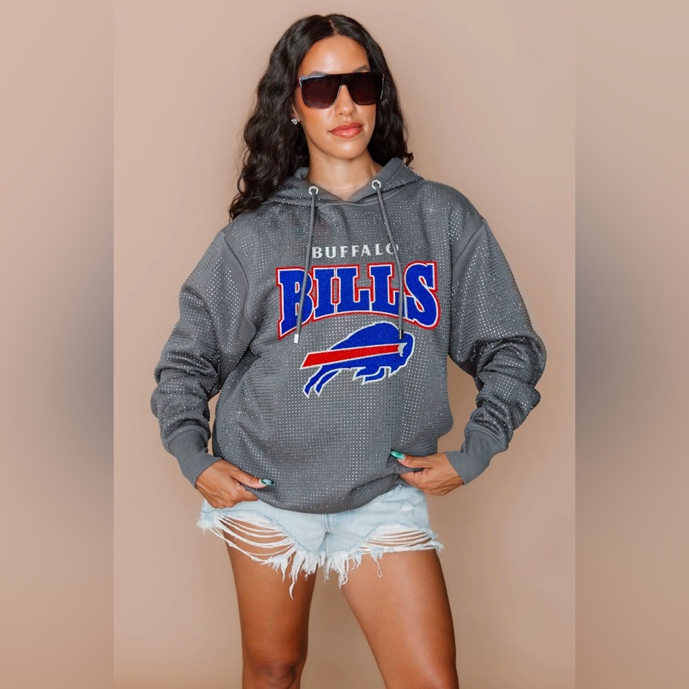 SOLD OUT Gameday Couture Buffalo Bills Shimmer Rhinestone Bling Hoodie
